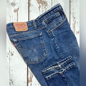 Vintage Y2K Levis 505 Jeans 35 x 30 Distressed Canada Preppy Regular Fit Grunge